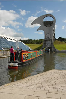 Falkirk Wheel on the Forth and clyde canal in Scotland